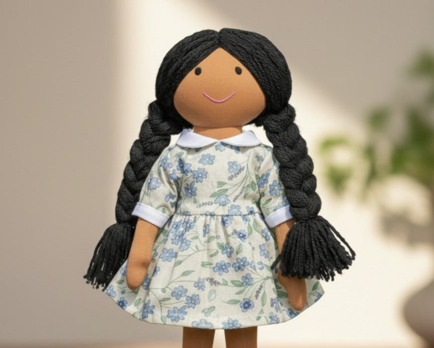 Nira -Tiny handmade girl doll